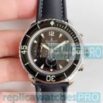 Swiss Replica Blancpain Fifty Fathoms Chronograph Watch 5058F Black Dial